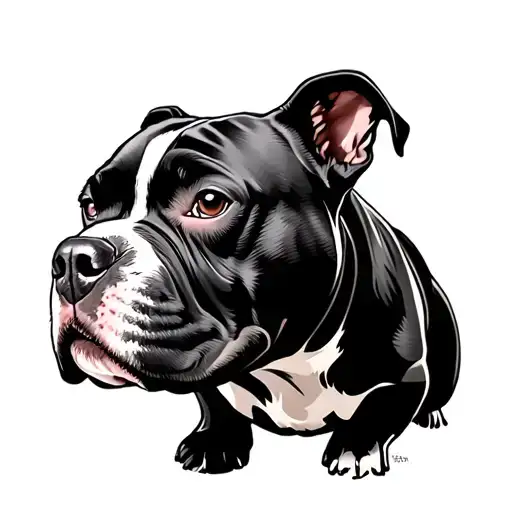 American bully pitbull tattoo design idea