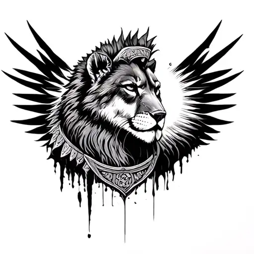 Dante, México, melancholic, warrior, acuarius, black work, warrior and animal tattoo design idea