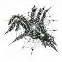 spider web for fingers and hand tattoo design idea