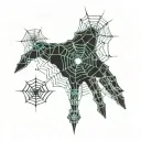 spider web for fingers and hand tattoo design idea