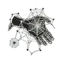 spider web for fingers and hand tattoo design idea