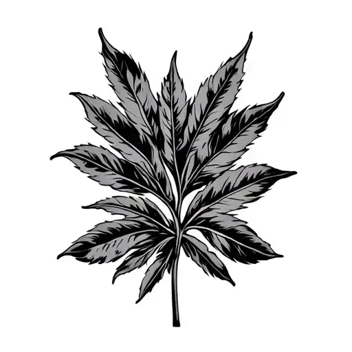 M Crown bay leaf tattoo design idea