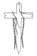 Christian cross with broken chains tattoo design idea