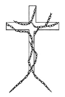 Christian cross with broken chains tattoo design idea