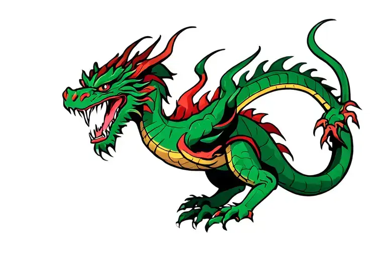 dragon surrounded tattoo design idea