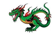 dragon surrounded tattoo design idea