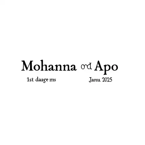 Mix names : Mohanna and Apo date 1st January 2025 tattoo design idea