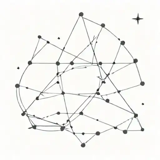 A minimalist design of the Leo constellation intertwined with the Regulus star, symbolizing your love for stargazing and astronomy tattoo design idea