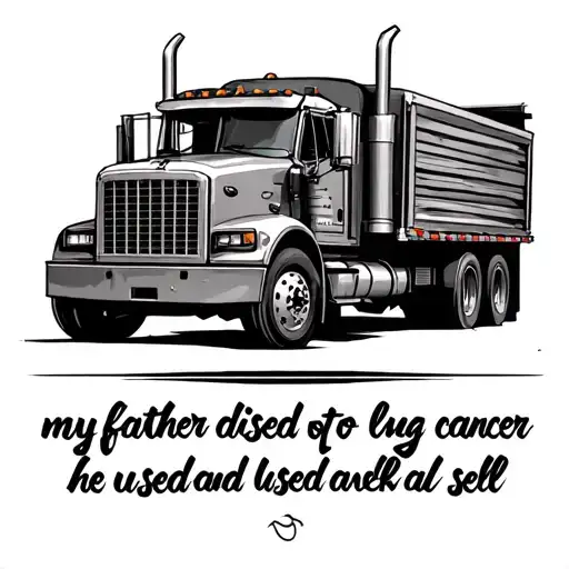 Tattoo idea for me Description: my father died of lung cancer he used to drive a truck and sell wood  tattoo design idea