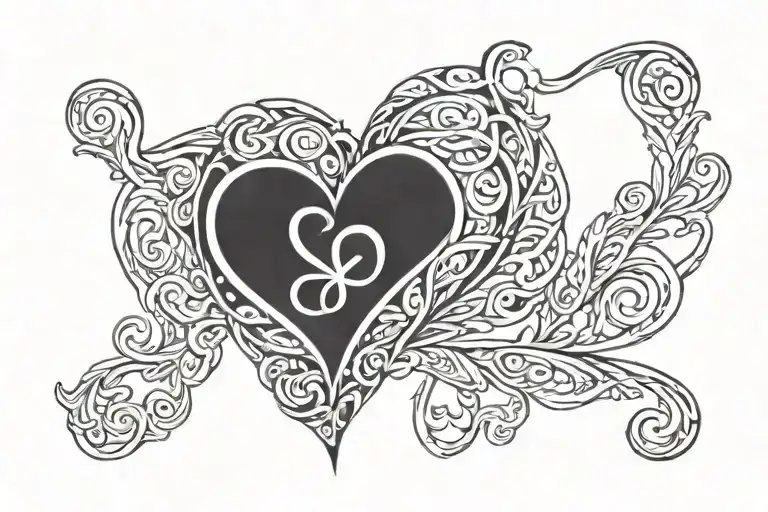 polyamory infinity heart masculine tattoo tattoo design idea