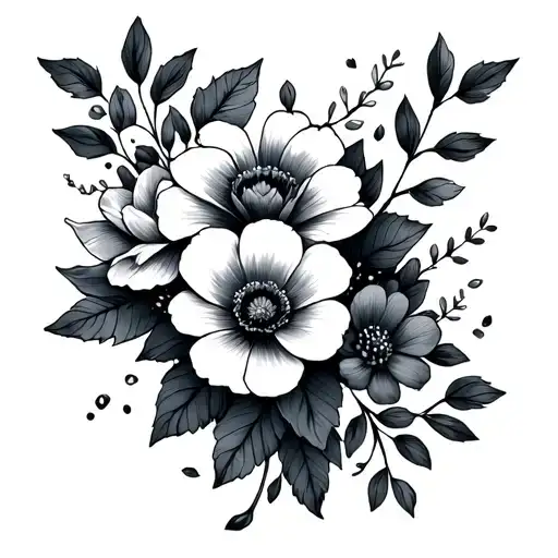 a vine wrap around wrist with July,February,may,December birth flowers tattoo design idea