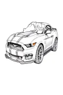 ford mustang logo with a 3d ghosted image of horse in the back ground. tattoo design idea