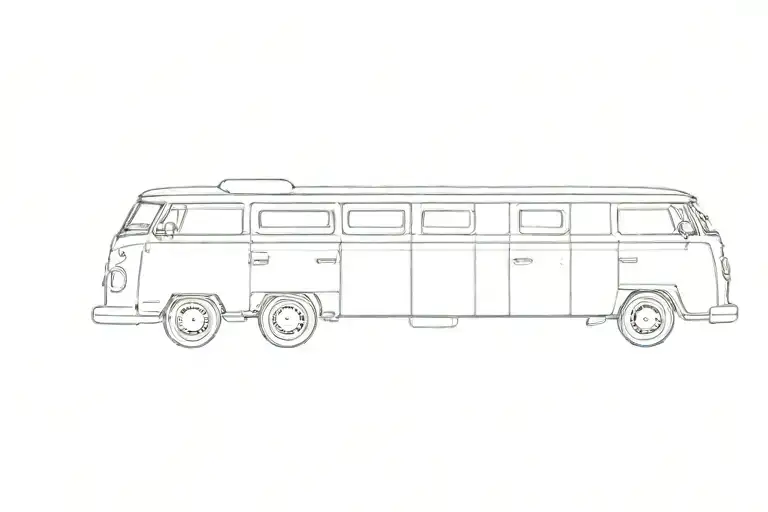 small campervan tattoo design idea