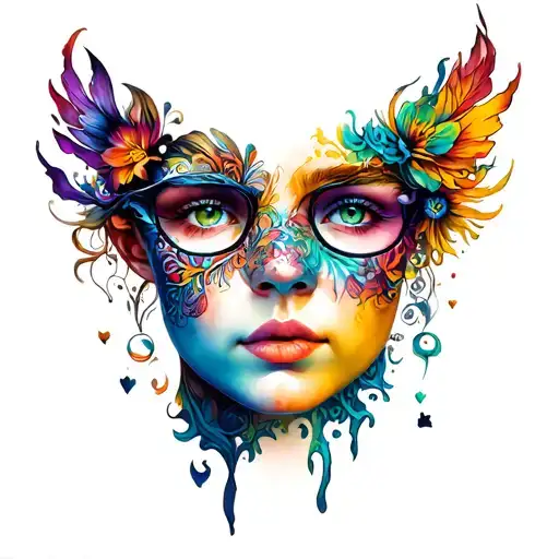 Ellie and jakob in fancy wrighting with vibrant pictures tattoo design idea