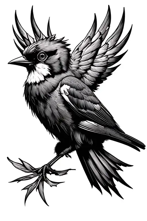Bird strike tattoo design idea