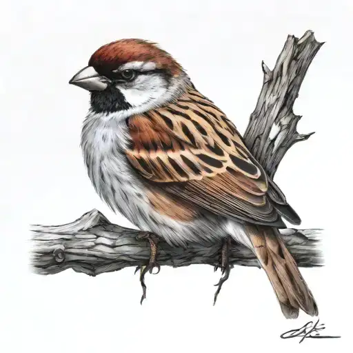 Sparrow without background tattoo design idea
