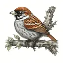 Sparrow without background tattoo design idea