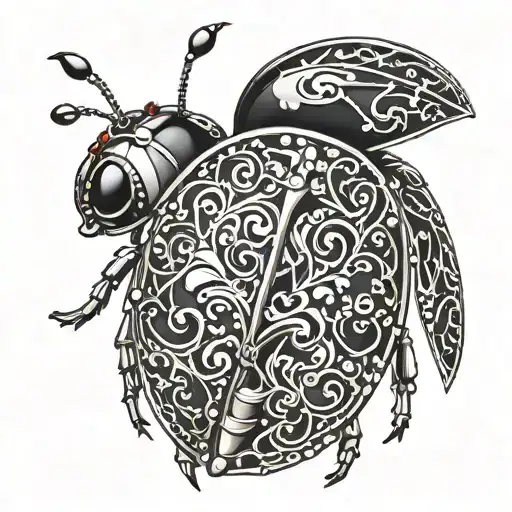 ladybug made of stained glass tattoo design idea