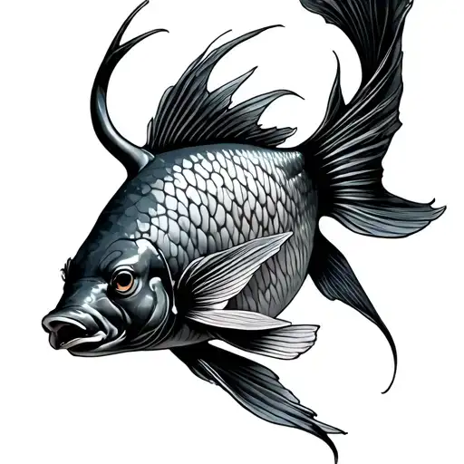 Pisces but the fish is taurus sign tattoo design idea