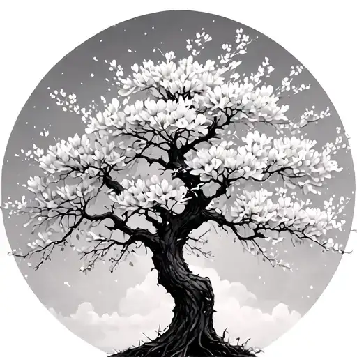 blossom tree tattoo design idea