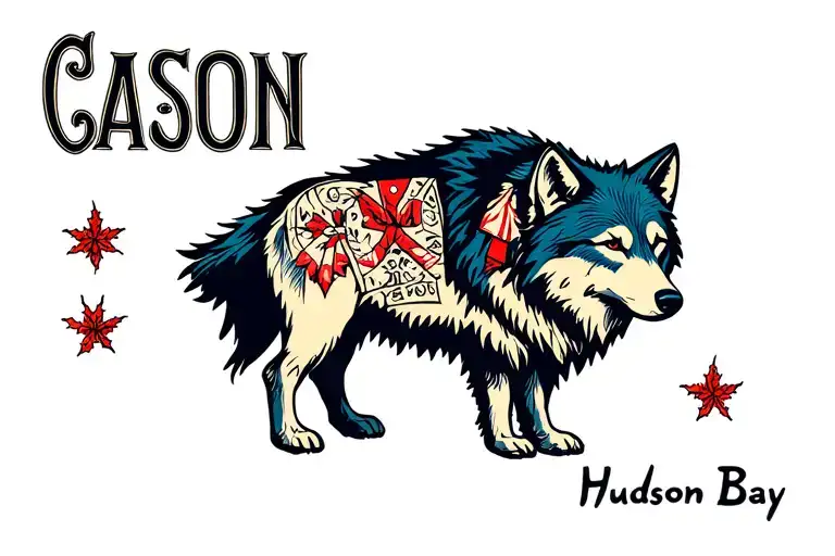Kids Names Cason Hudson Bay Wolf tattoo design idea
