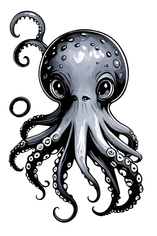 octopus cute tattoo design idea