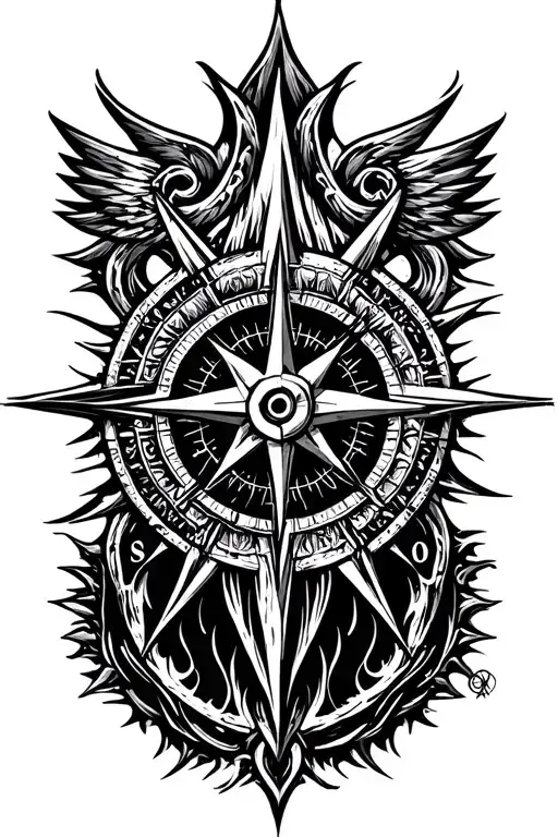 norse compass tattoo design idea
