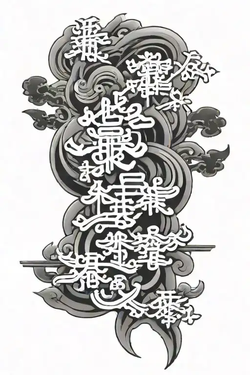 Create a tattoo design featuring kanji characters that represent the client's favorite inspirational quote tattoo design idea