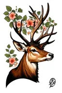 deer antler tattoo design idea