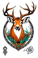 deer antler tattoo design idea