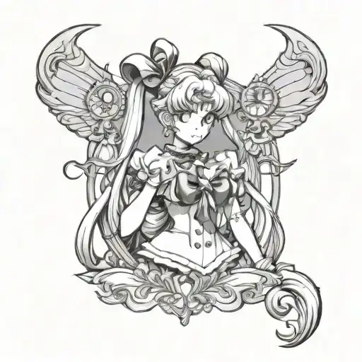 sailor moon hentai maid girl tattoo design idea