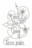 love pain power success hope joy blessed tattoo design idea
