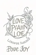 love pain power success hope joy blessed tattoo design idea