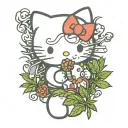 hello kitty smoking weed tattoo design idea