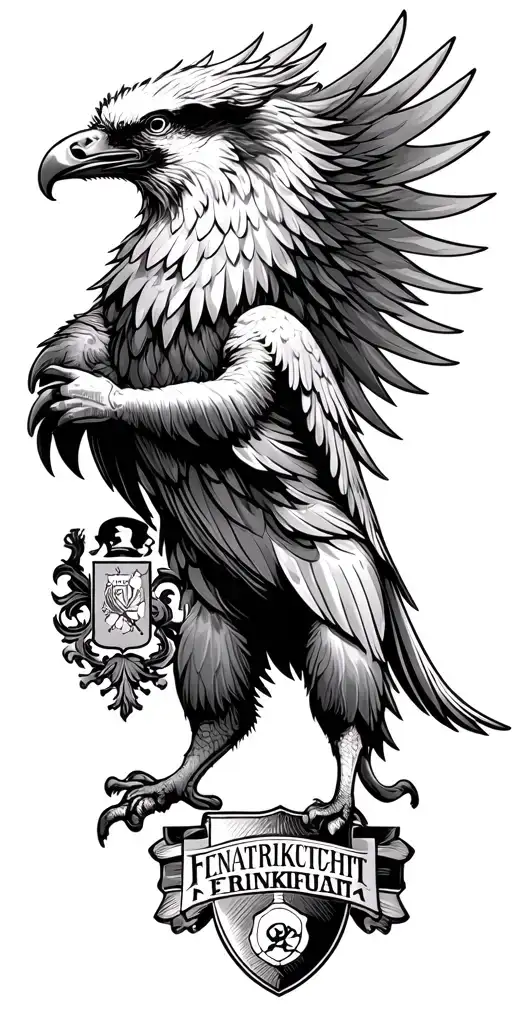 Eintracht Frankfurt Adler with the coat of arms and a lot of background design tattoo design idea