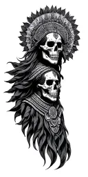 mexican god of death tattoo design idea