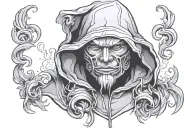 Norwegian smoke and negative shade wearing a hoodie tattoo design idea