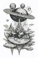 Flat Earth tattoo design idea