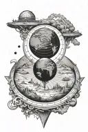 Flat Earth tattoo design idea
