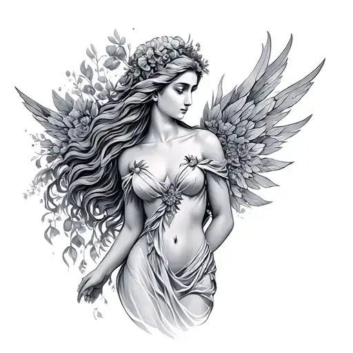 virgo goddess of Healthy mode (lNo need for disabled models） tattoo design idea