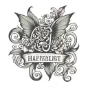 the happiest text and under collar bone  tattoo design idea