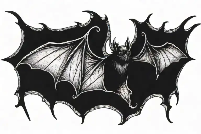 bat hanging upside tattoo design idea