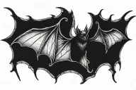 bat hanging upside tattoo design idea
