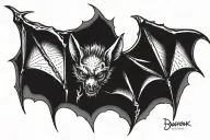 bat hanging upside tattoo design idea