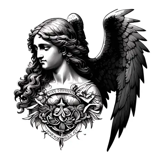 biblically, accurate angel for a neck tattoo tattoo design idea