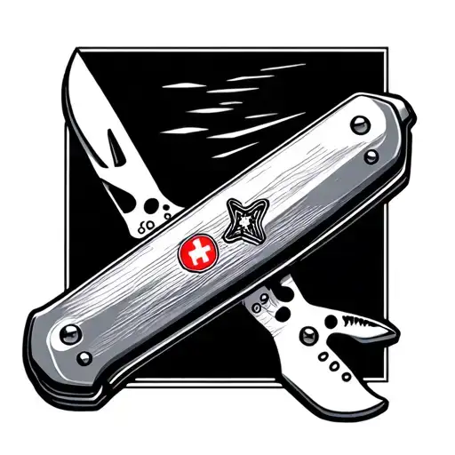 swiss army knife tattoo design idea