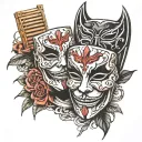vendetta mask and cigarette box tattoo design idea