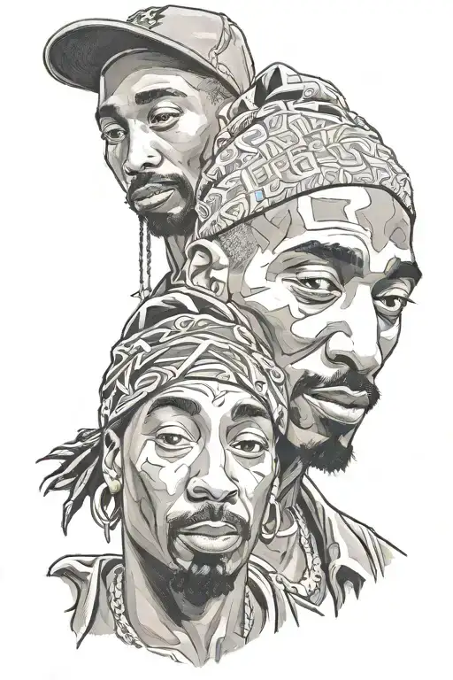 Tupac Shakur and Snoop Dogg tattoo design idea