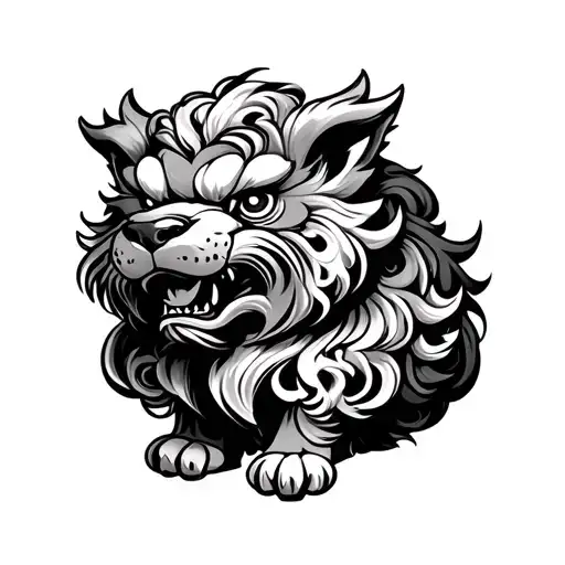 Japanese Foo Dog tattoo design idea