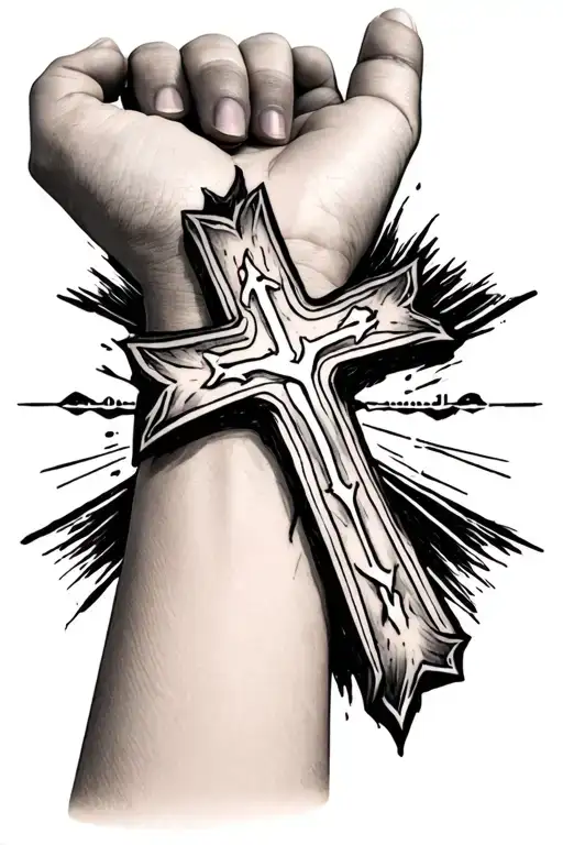 WWJD on wrist with cross on other side of wrist tattoo design idea